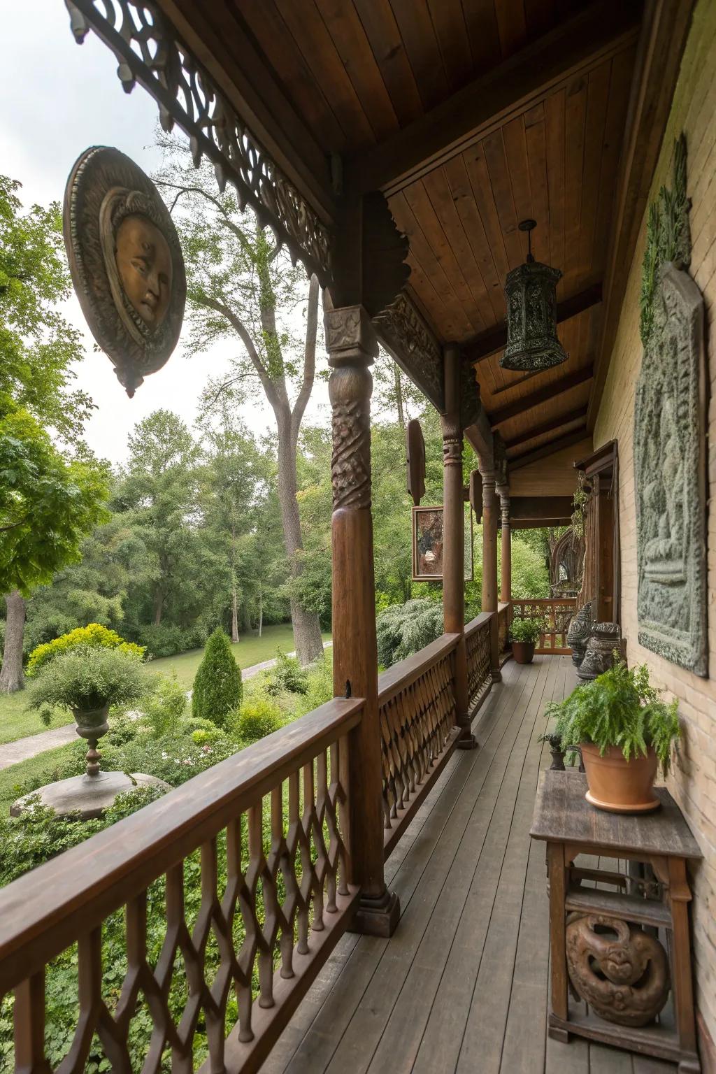 Personalize your balcony with art and sculptures.