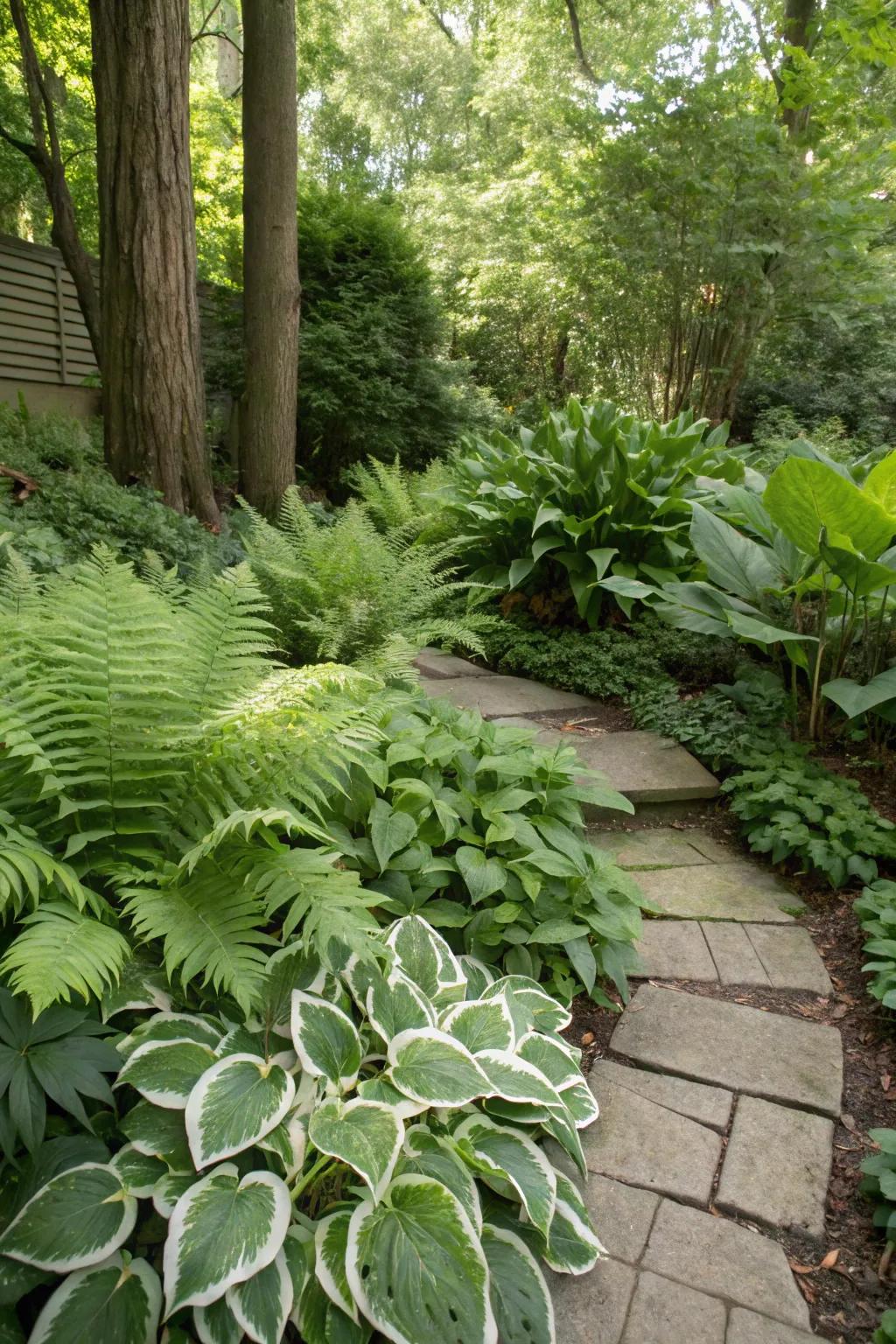 Shade gardens provide lushness in low-sun areas.