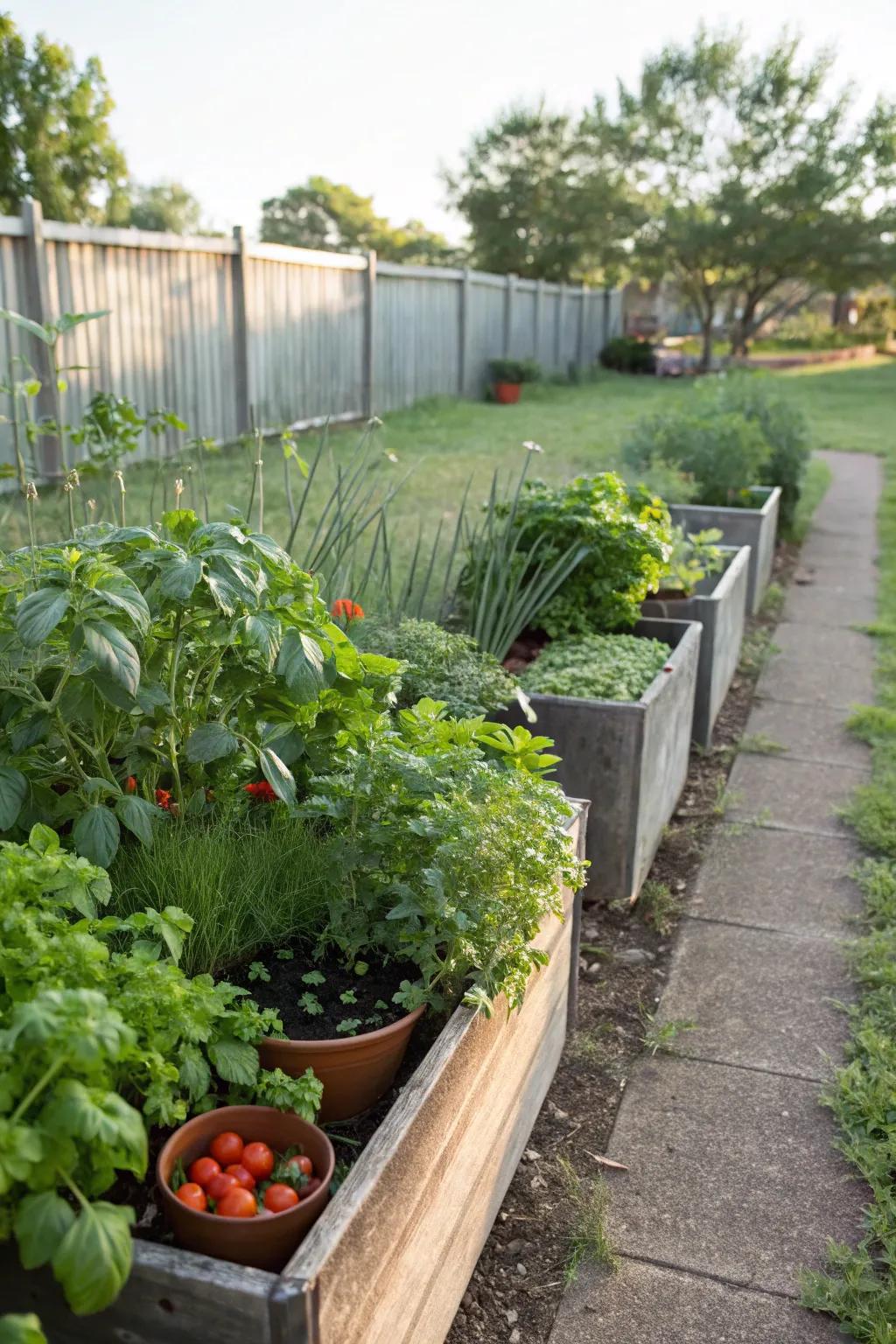 Herb and vegetable planters bring fresh ingredients to your doorstep.