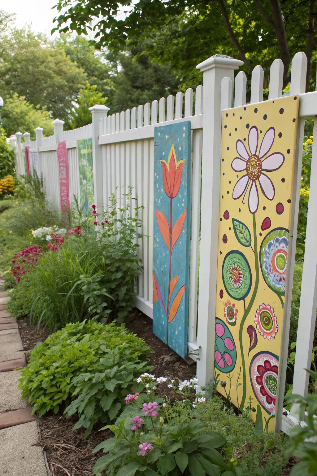 Express your creativity with DIY art fence panels.