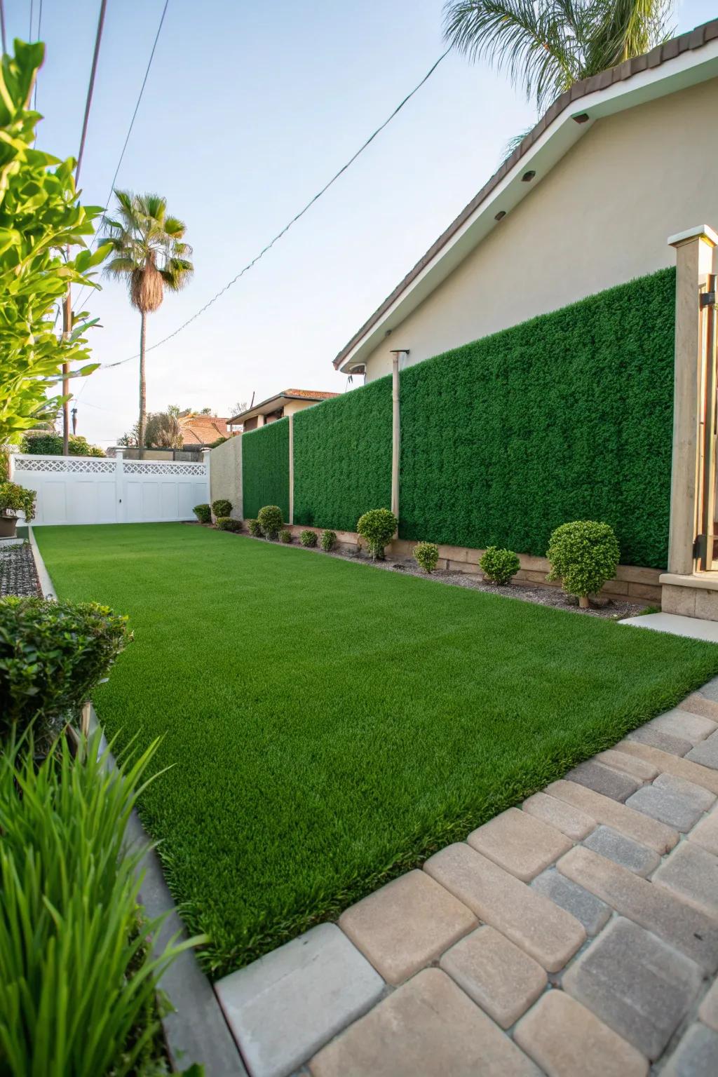 A lush green wall adds vertical interest and beauty to your yard.