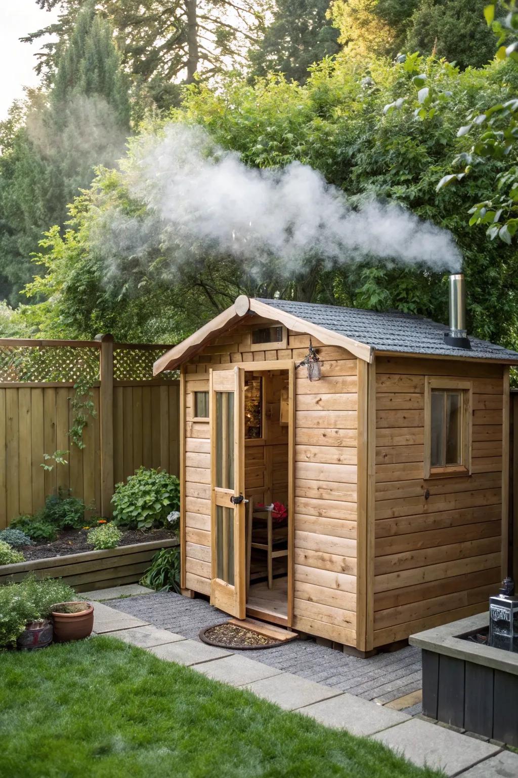 Experience relaxation and rejuvenation with a personal backyard sauna.