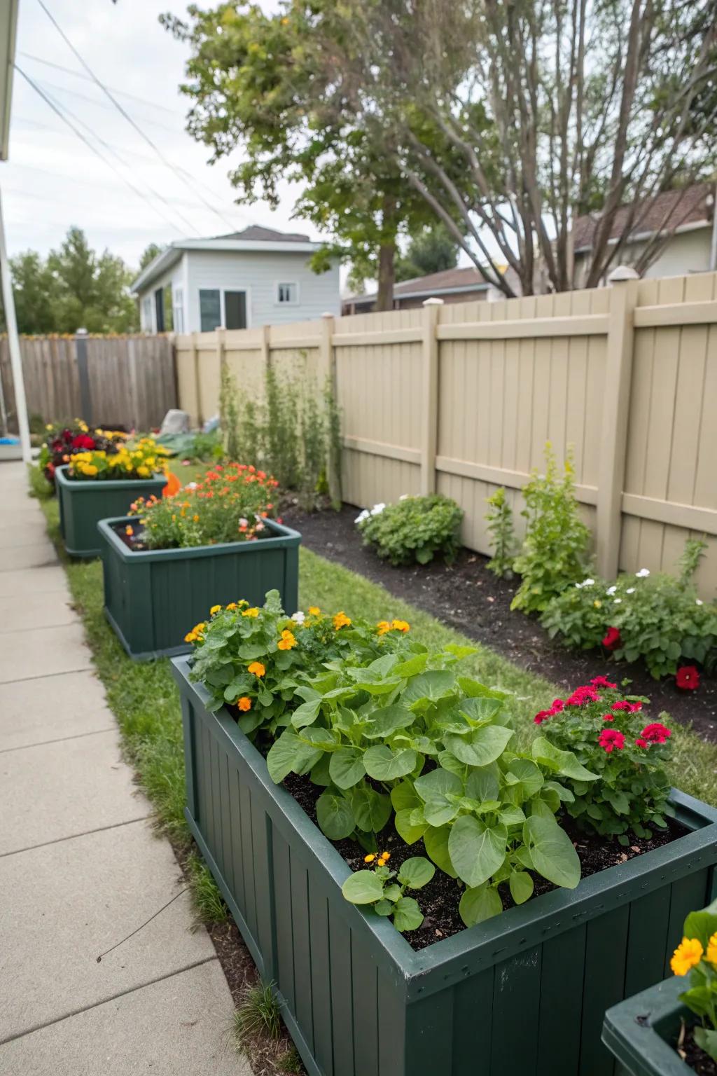 Self-sufficient planters for worry-free gardening.
