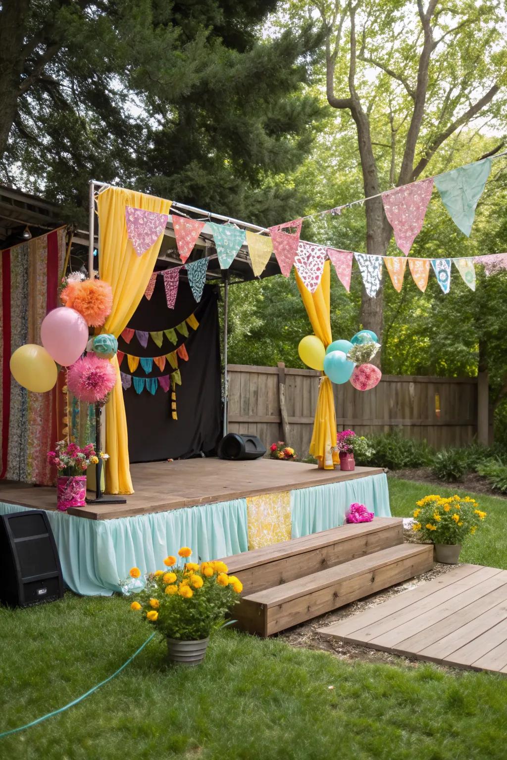 Banners add a festive and personalized touch to your stage.