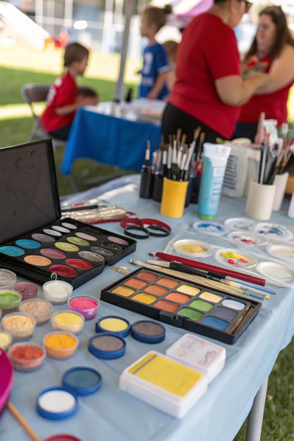 Face painting to boost team spirit and camaraderie