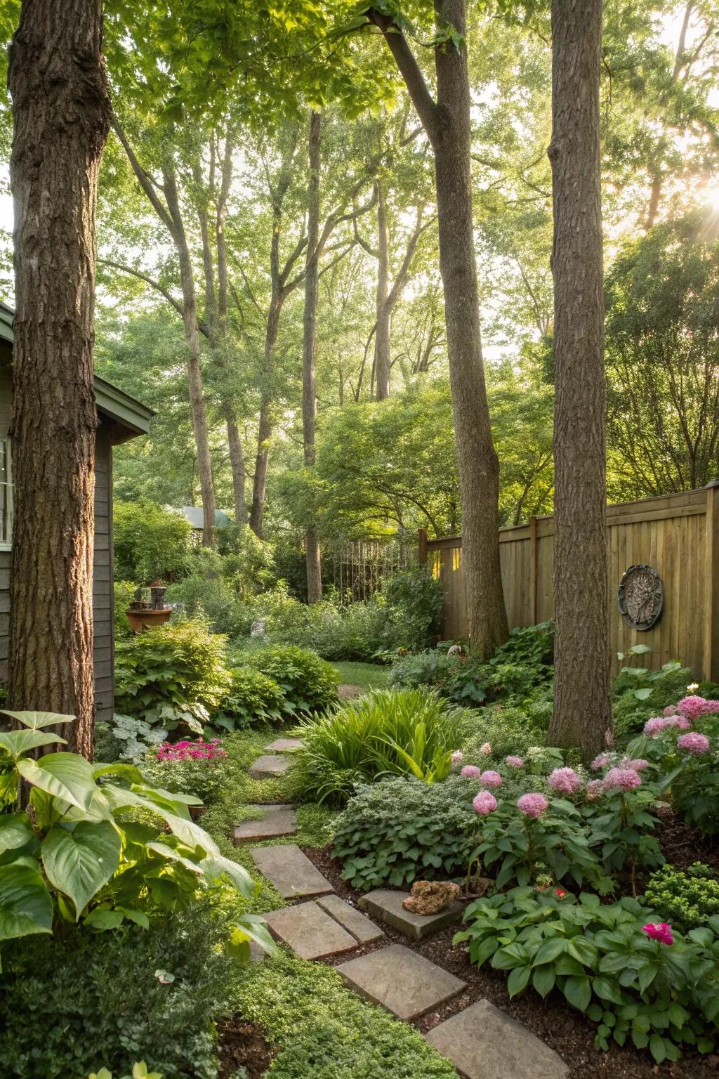 Trees create microclimates for delicate plant growth.