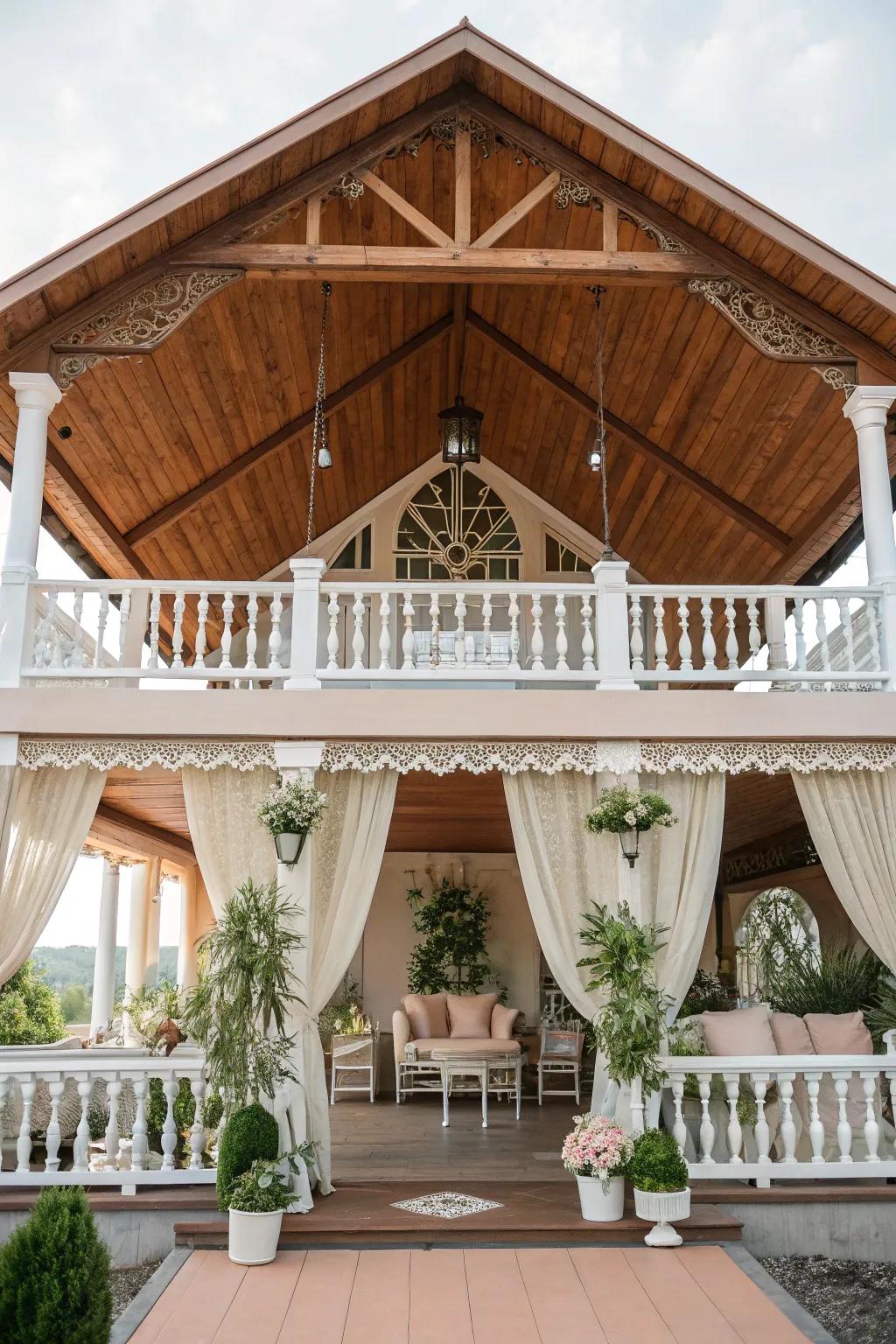 Pitched roofs add grandeur and architectural interest.