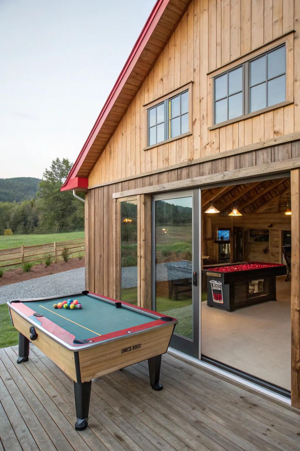 A game room addition for fun and entertainment.