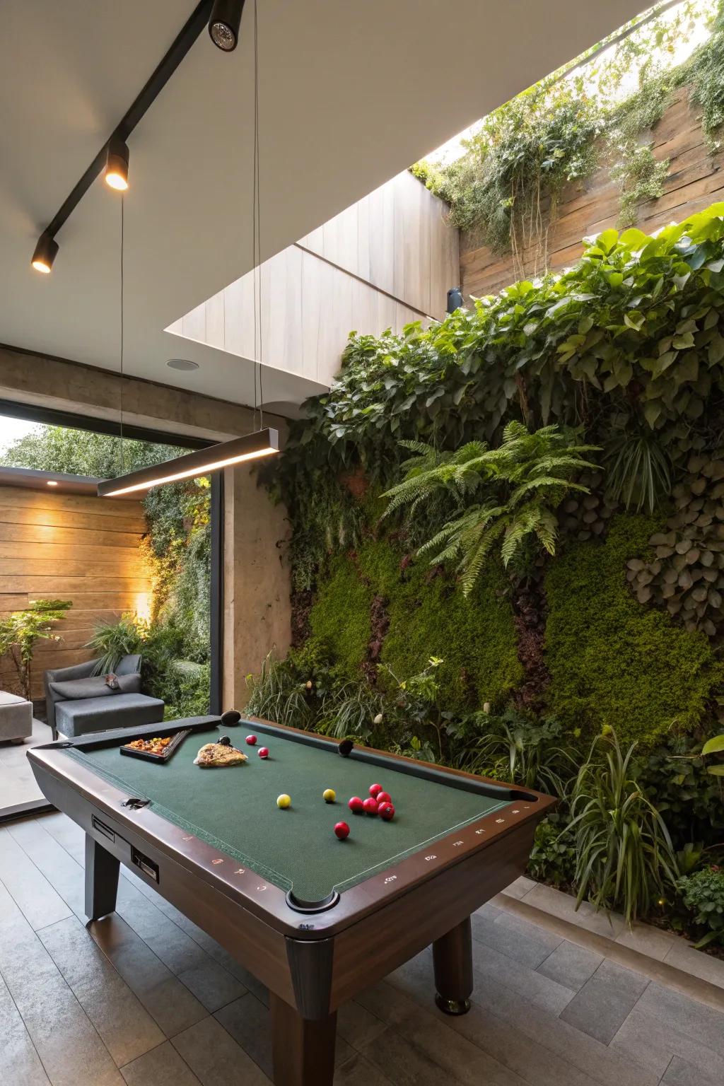 An indoor garden that brings a surprising and refreshing element.