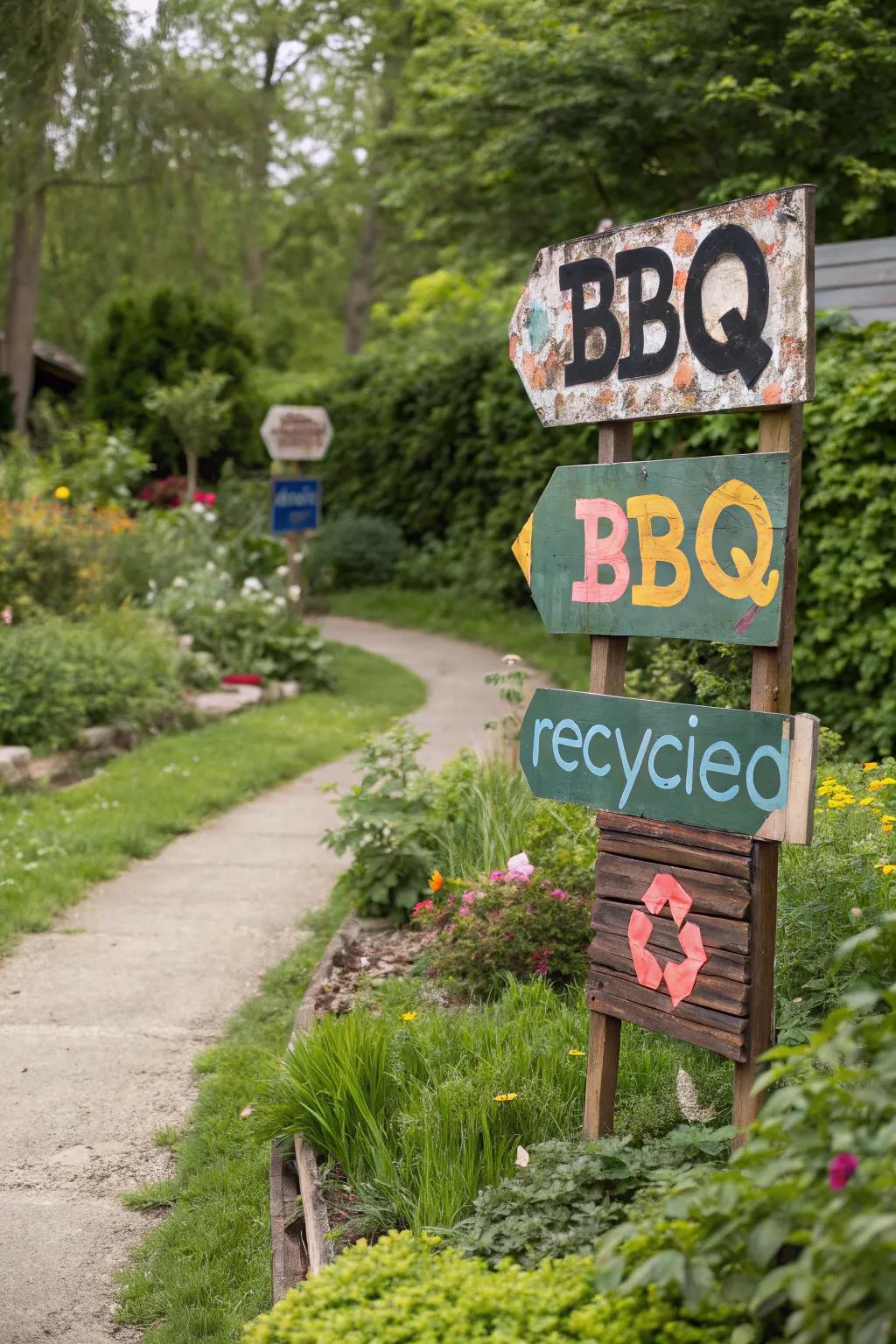 Go green with eco-friendly BBQ sign options.