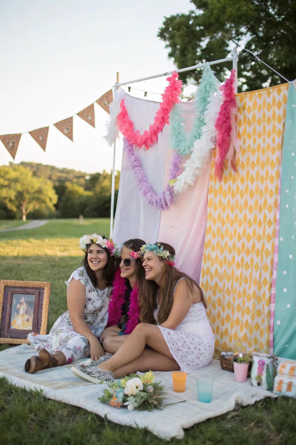 A charming DIY photo booth for capturing unforgettable moments.