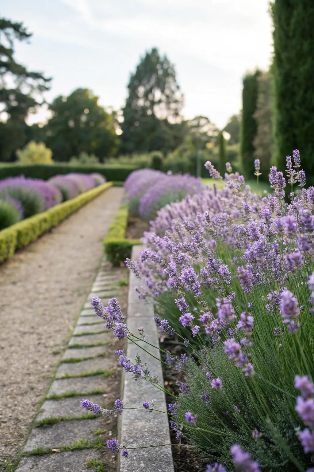 Lavender adds fragrance and attracts pollinators.