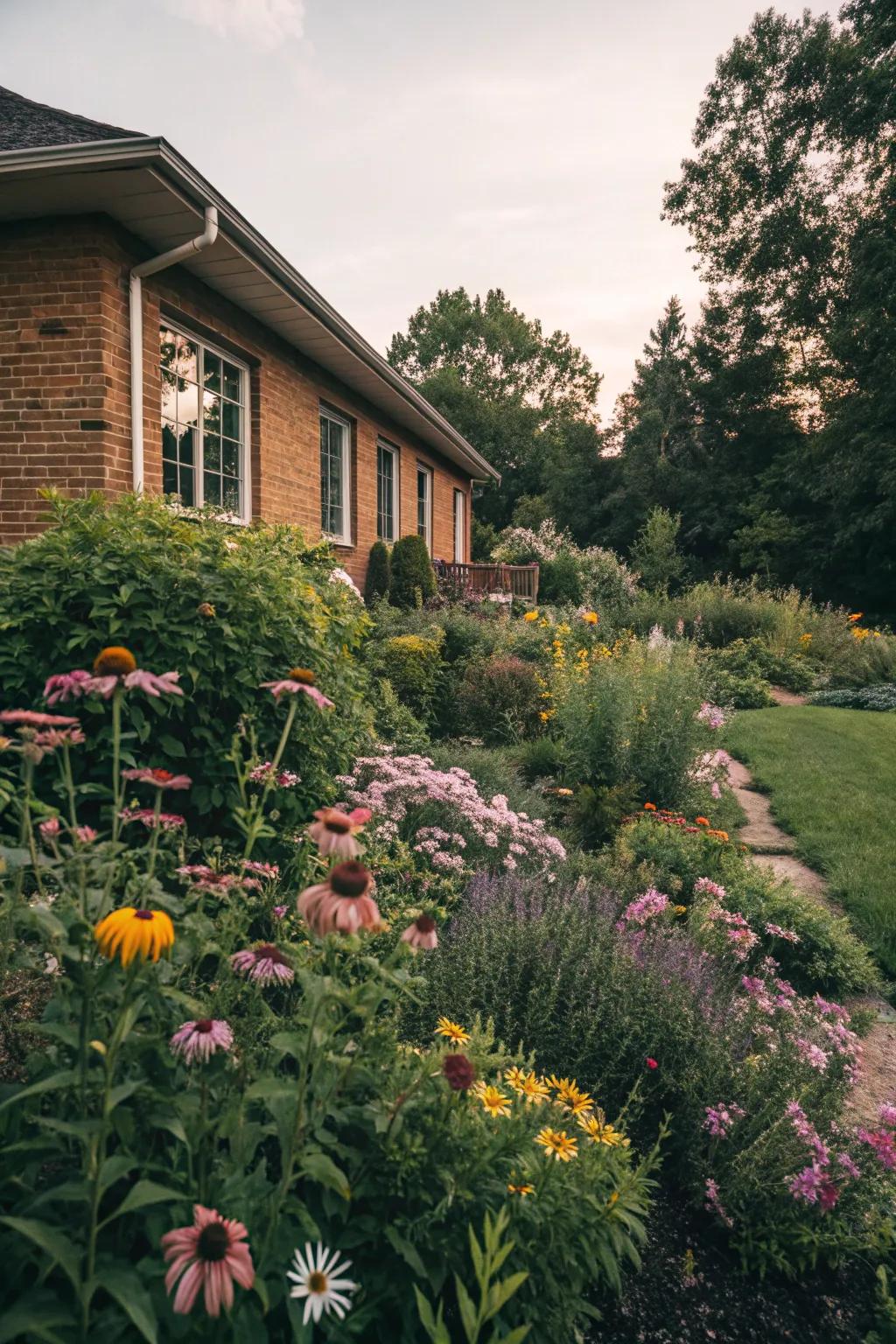 Native plants thrive with minimal care and enhance local ecology.
