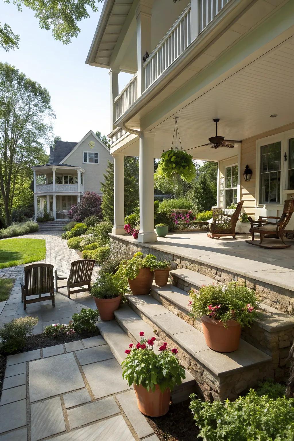 A multi-level design adds dimension and interest.