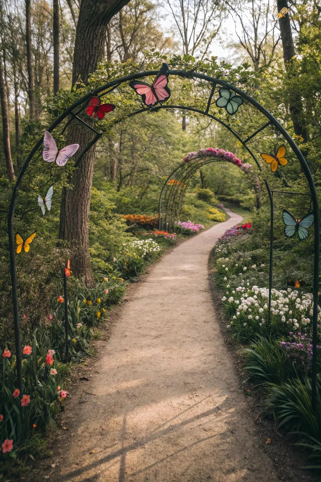 Enhance your garden entrance with a butterfly arch.