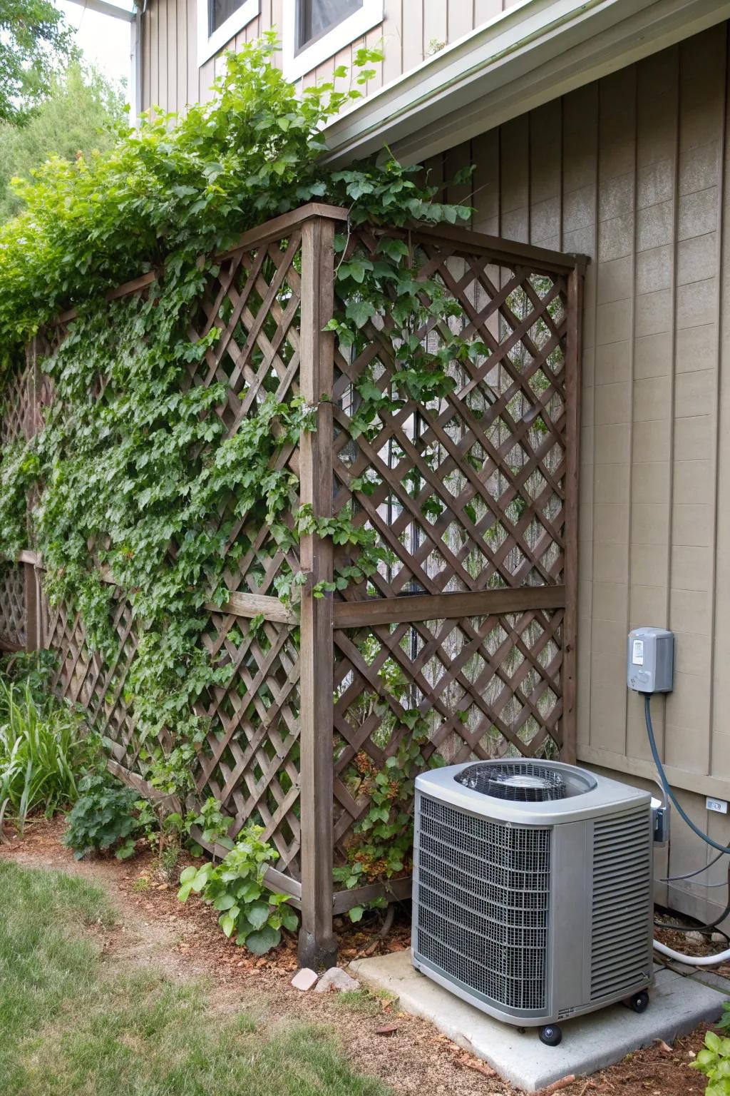Screens can cleverly conceal and beautify unsightly areas.