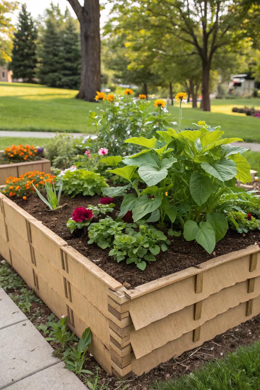 Cardboard layering is a simple and effective way to prepare garden beds.