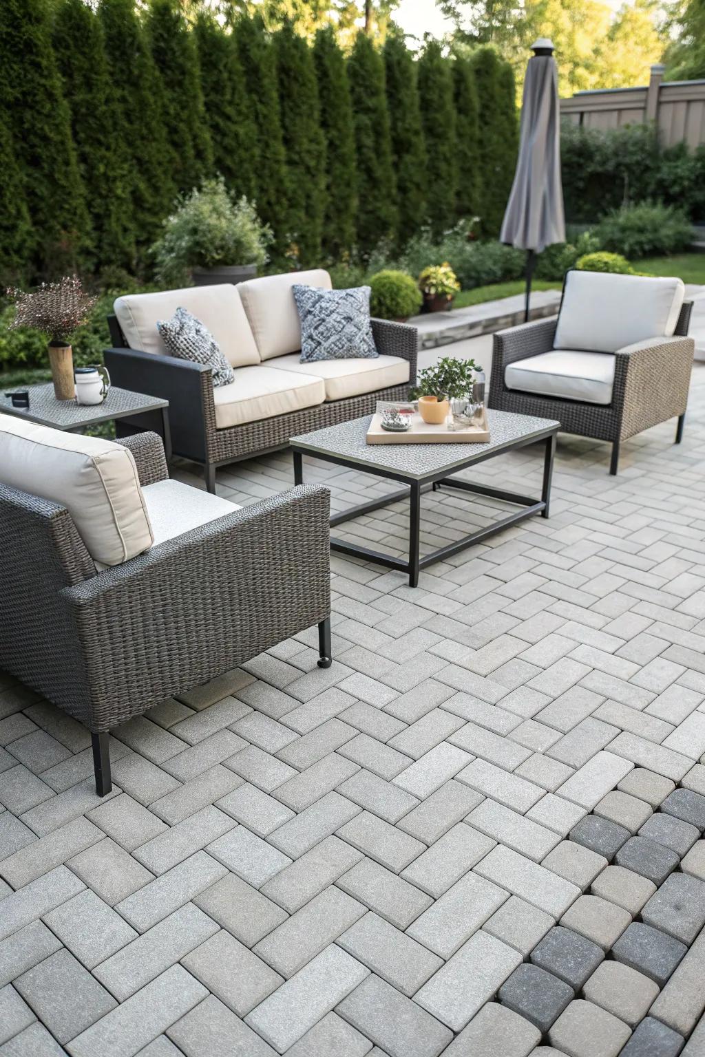 Interlocking paver tiles make installation a breeze.