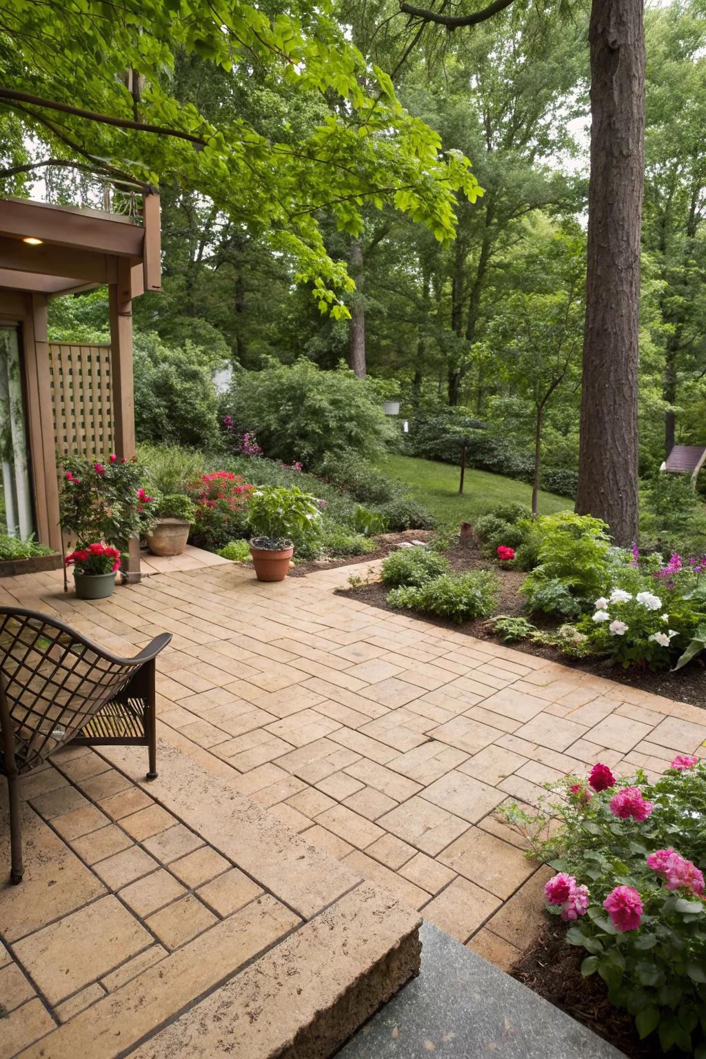 Cork pavers offer a unique and sustainable patio solution.