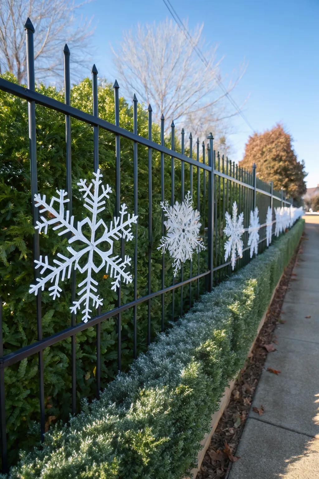 Bring winter magic with snowflake decorations.
