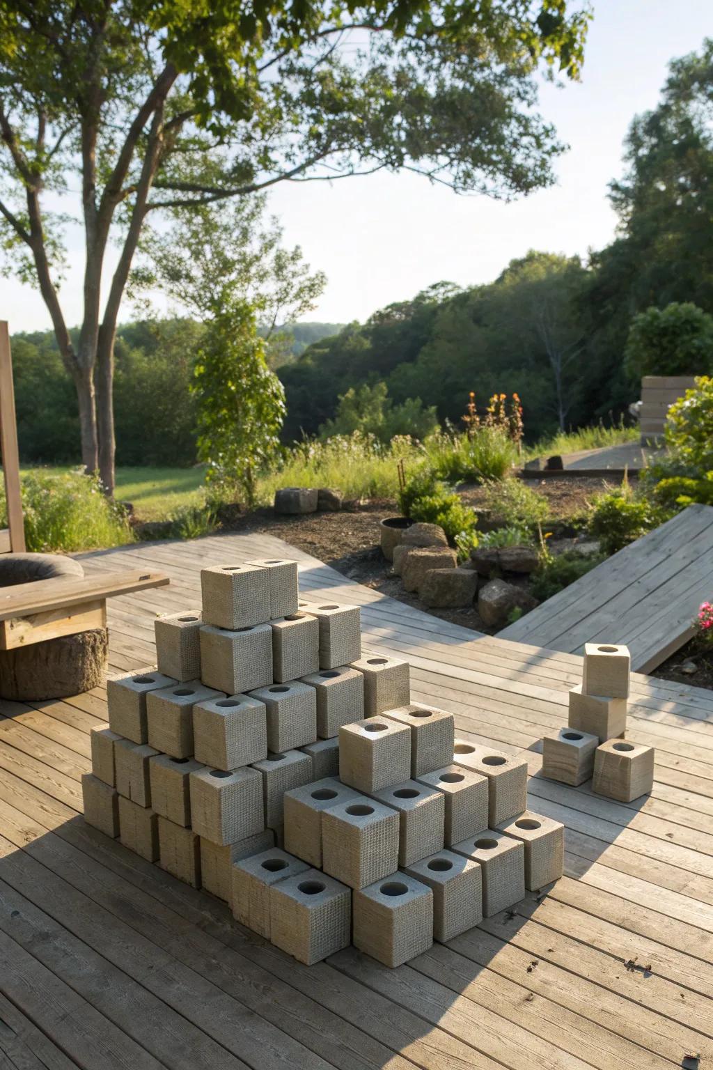 Cinder blocks become a canvas for creativity and style.