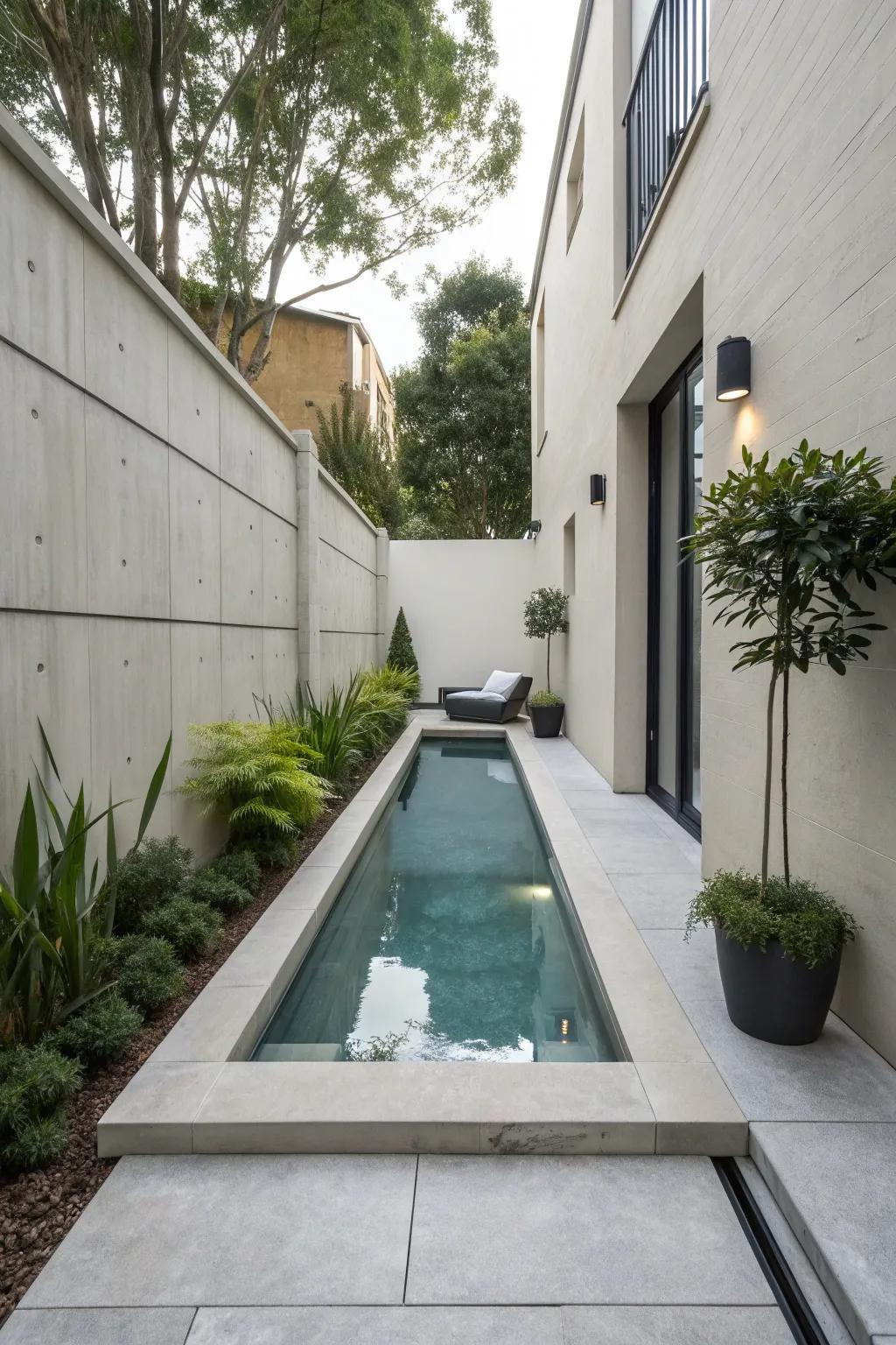 Plunge pools that redefine side yard luxury.