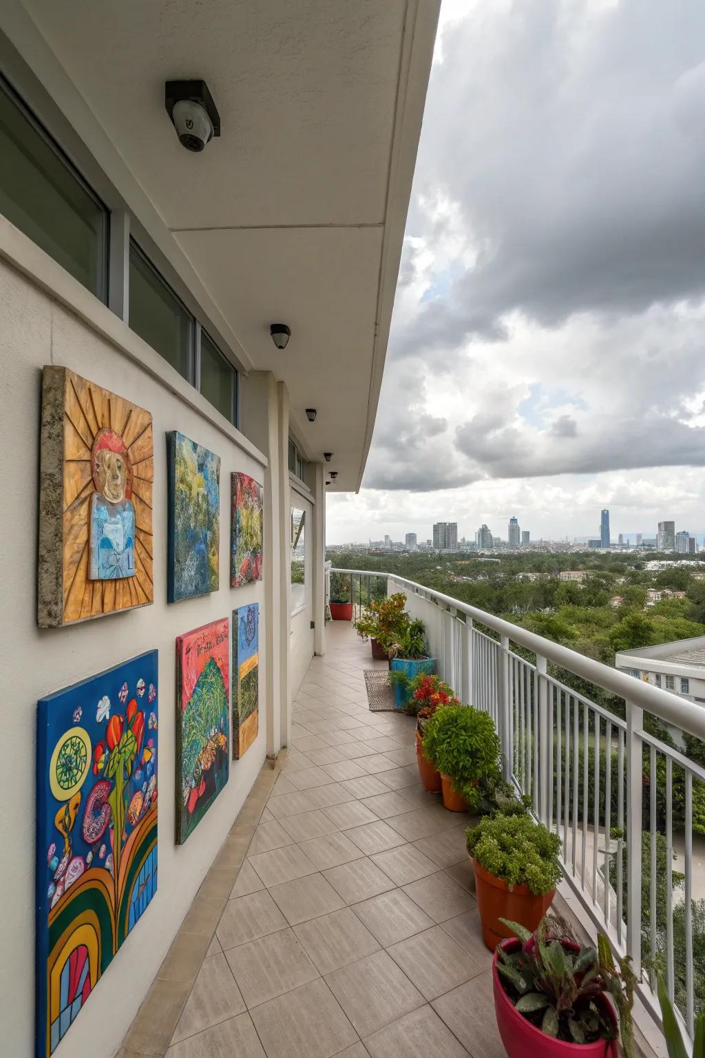 Express your style with outdoor art on your balcony.