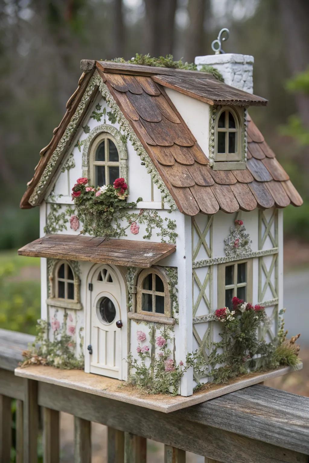 Countryside charm: English cottage birdhouse