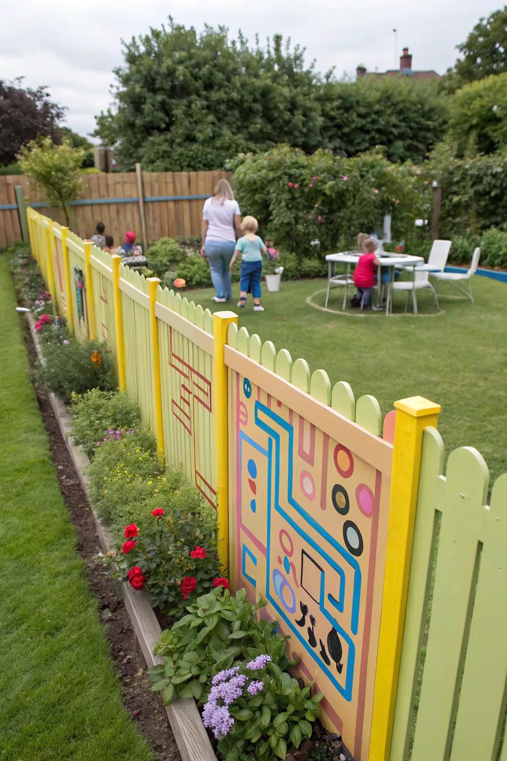 Add playfulness with an interactive maze on your fence.