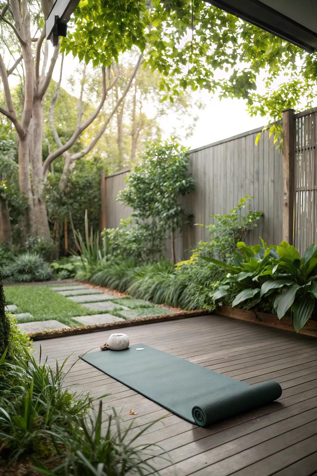 A meditation space offers tranquility and peace.