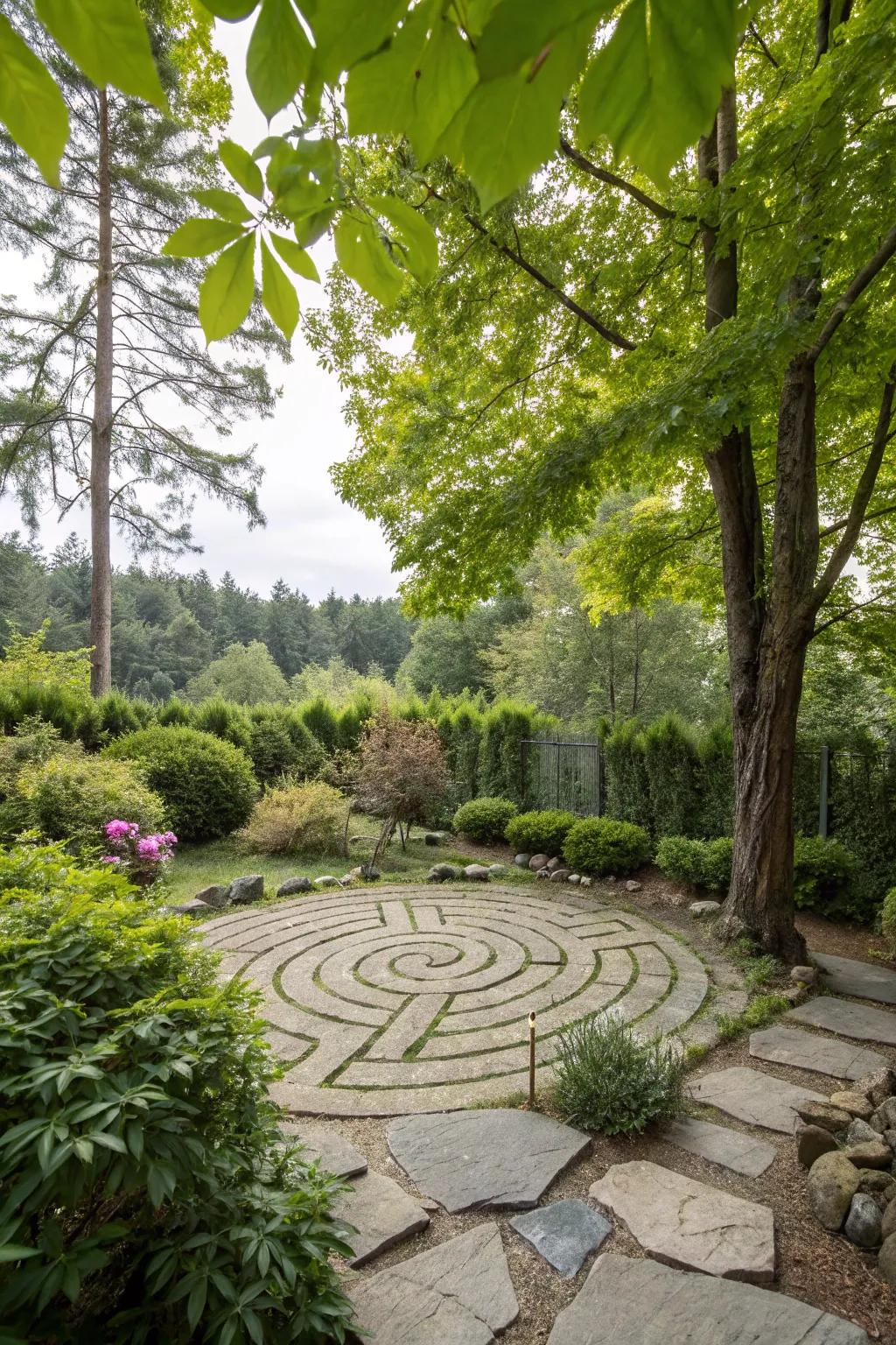 Find peace with a meditative labyrinth in your backyard.
