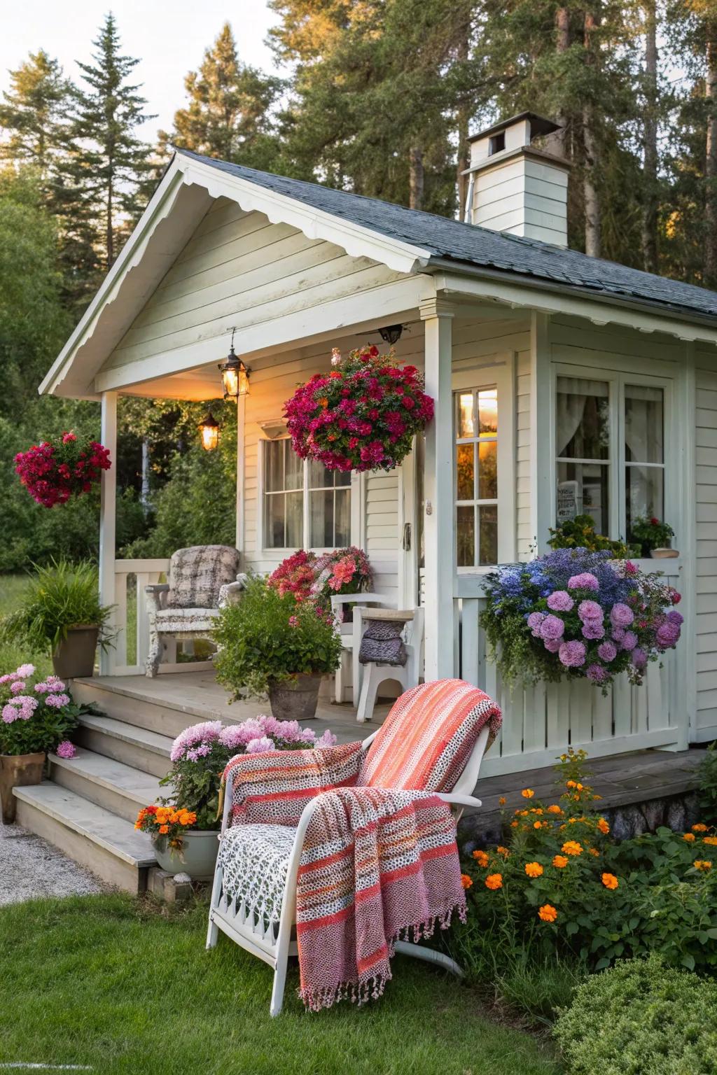 Enjoy a seasonal sanctuary with changing decor.