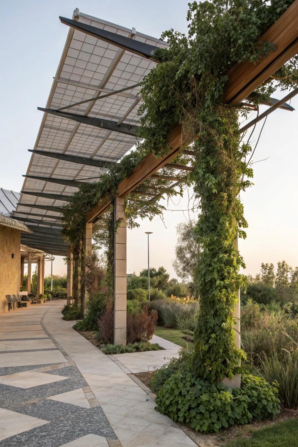 Power your outdoor space with a solar panel pergola.