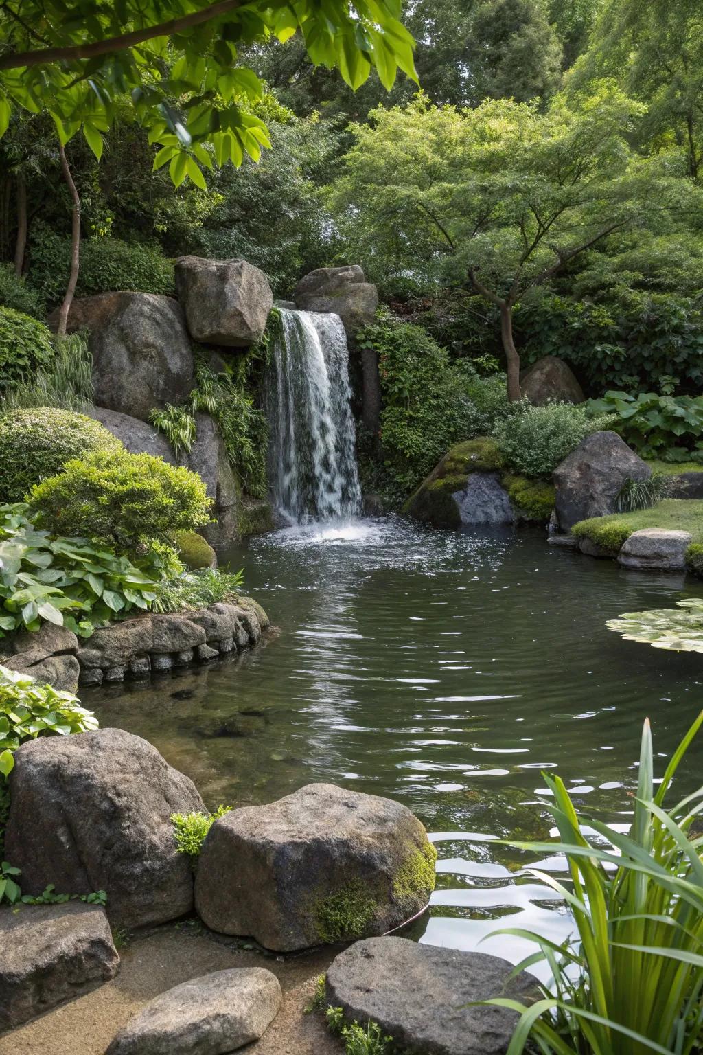 Find peace with a soothing Zen waterfall.
