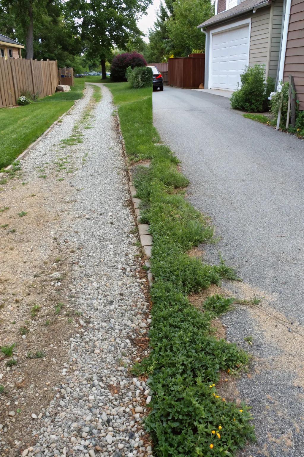 Before and after transformations highlight the power of gravel driveways.