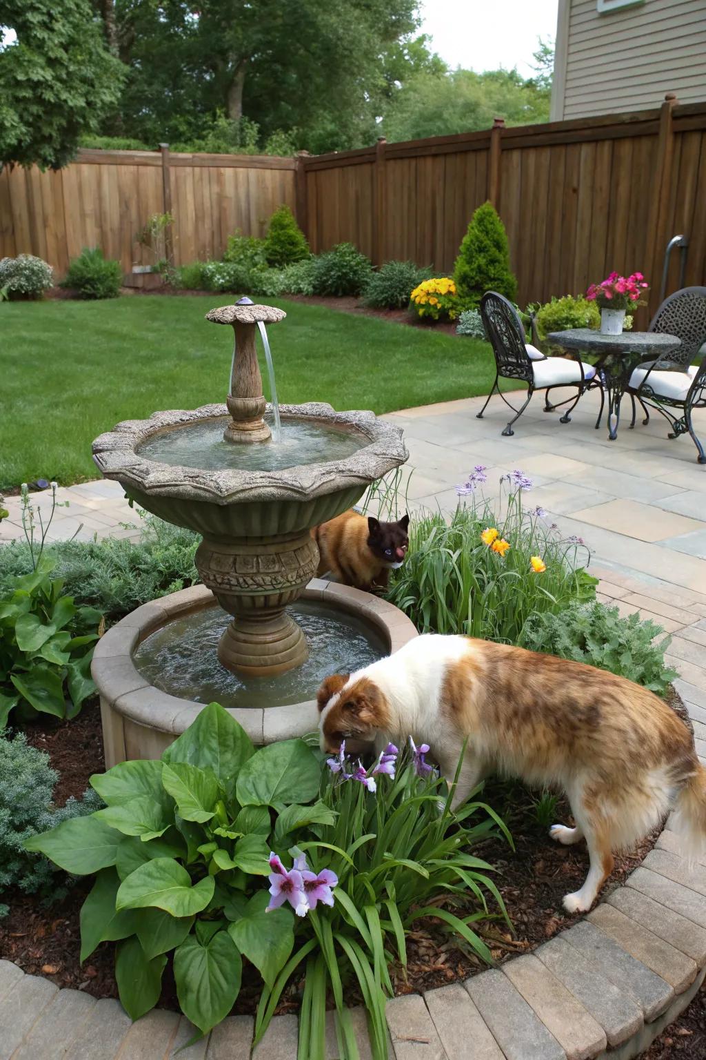 A stylish hydration station for thirsty pups.