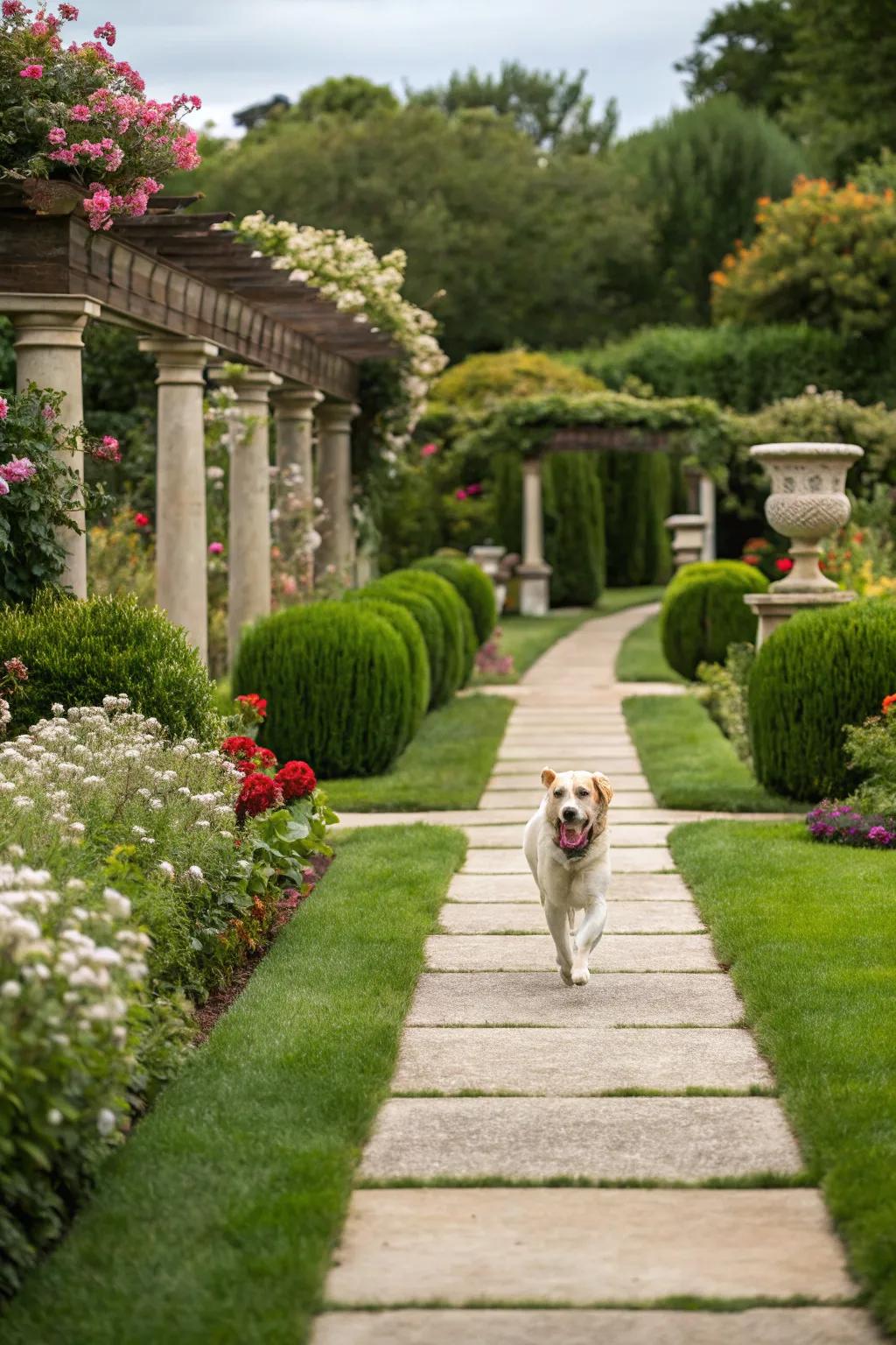 Artful landscaping makes a dog run a standout garden feature.