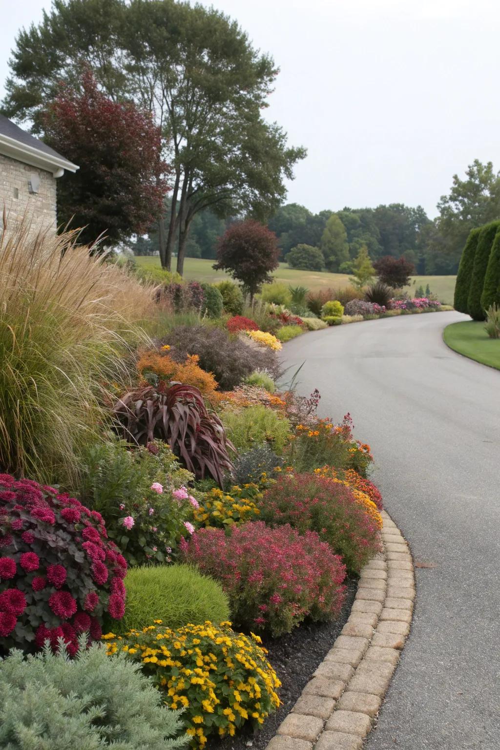 Layered planting adds dimension and lushness to borders.