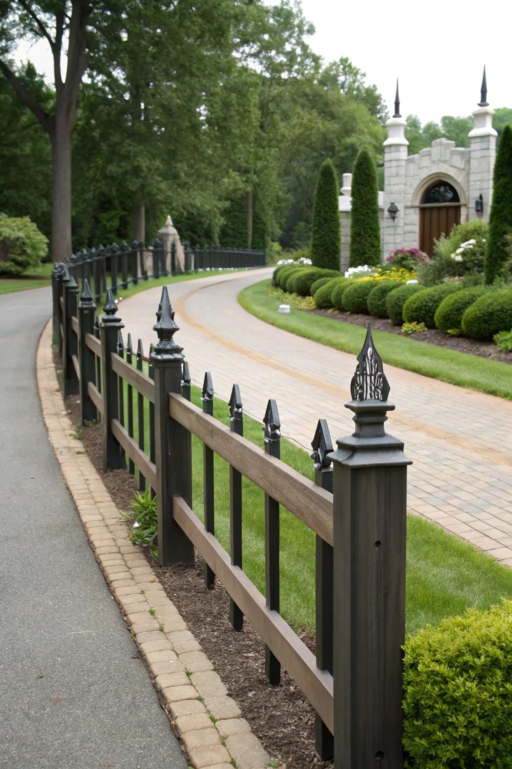 Gothic-top posts add an elegant, dramatic flair to fences.
