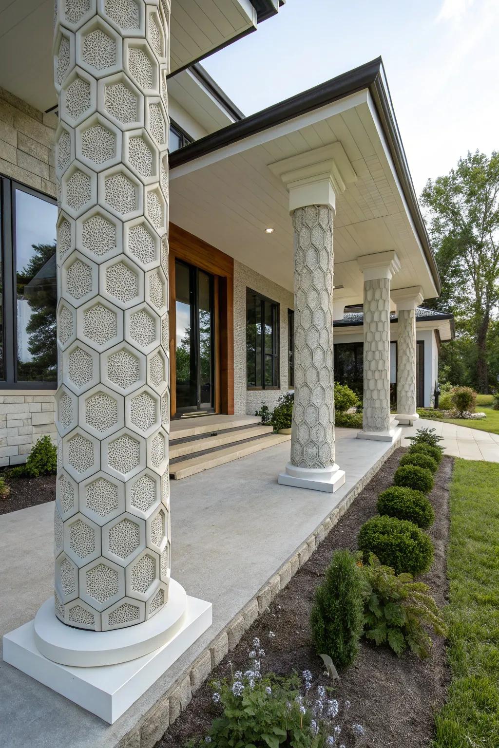 Unique shapes add personality to columns.