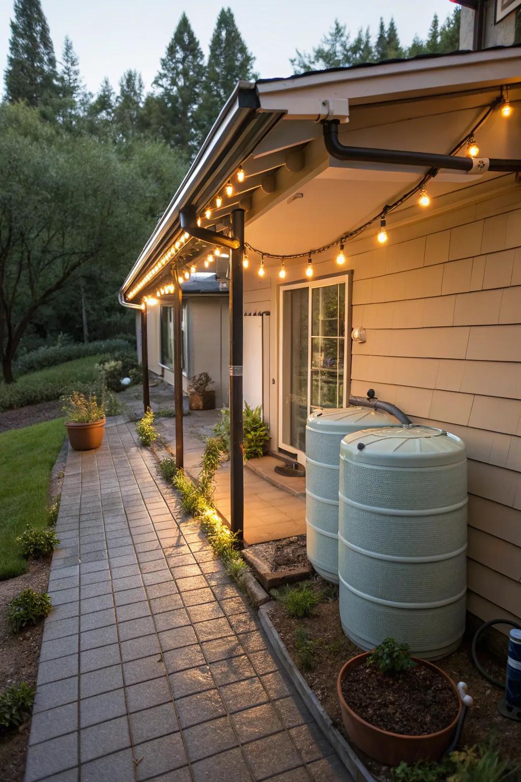 Sustainable elements add eco-friendly charm to your patio.