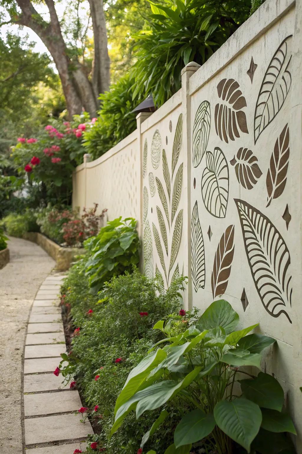 Leaf stencils bring a touch of nature to your walls.
