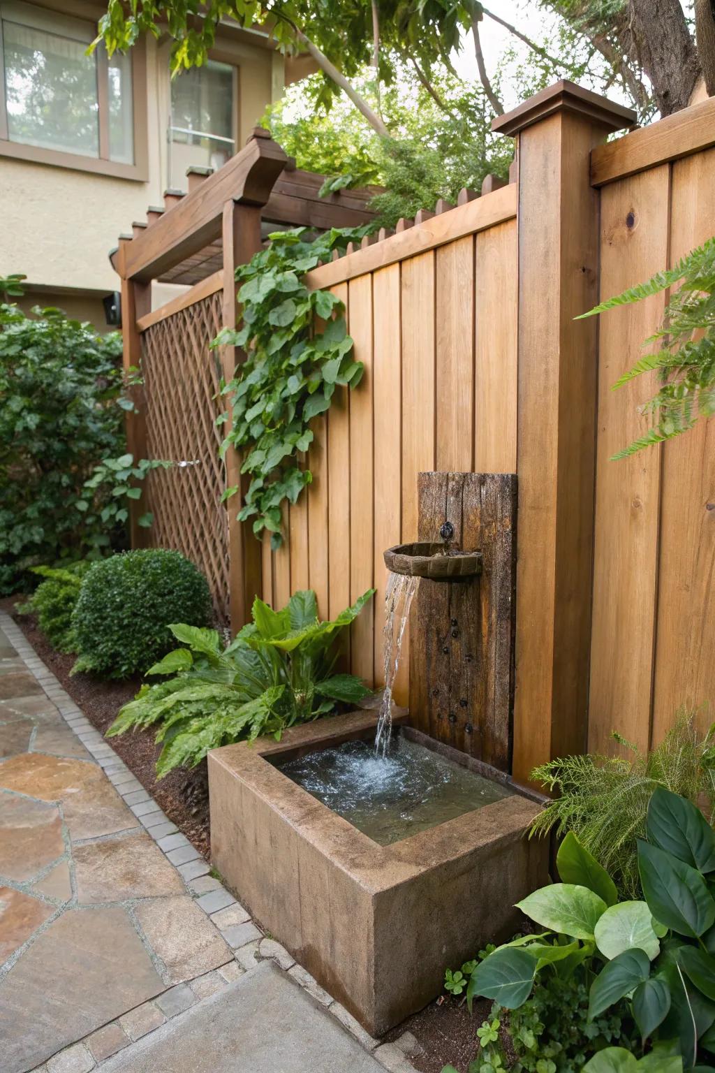 Add Tranquility to Your Fence with a Water Feature