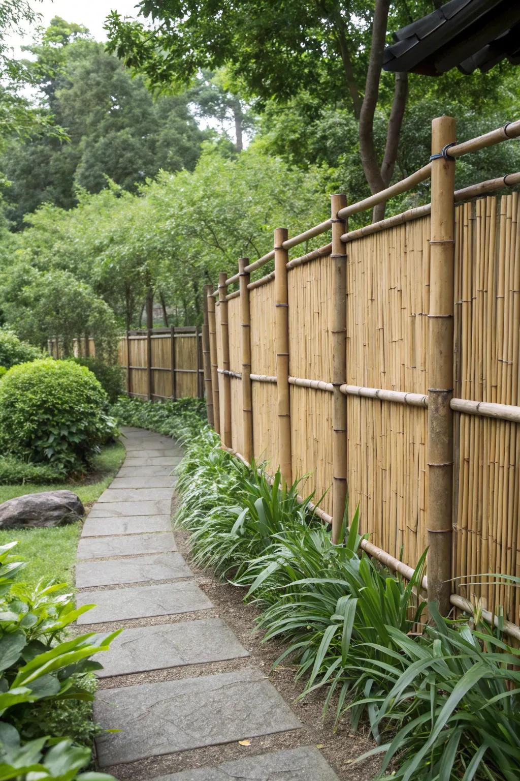 Bamboo screens bring natural tranquility.