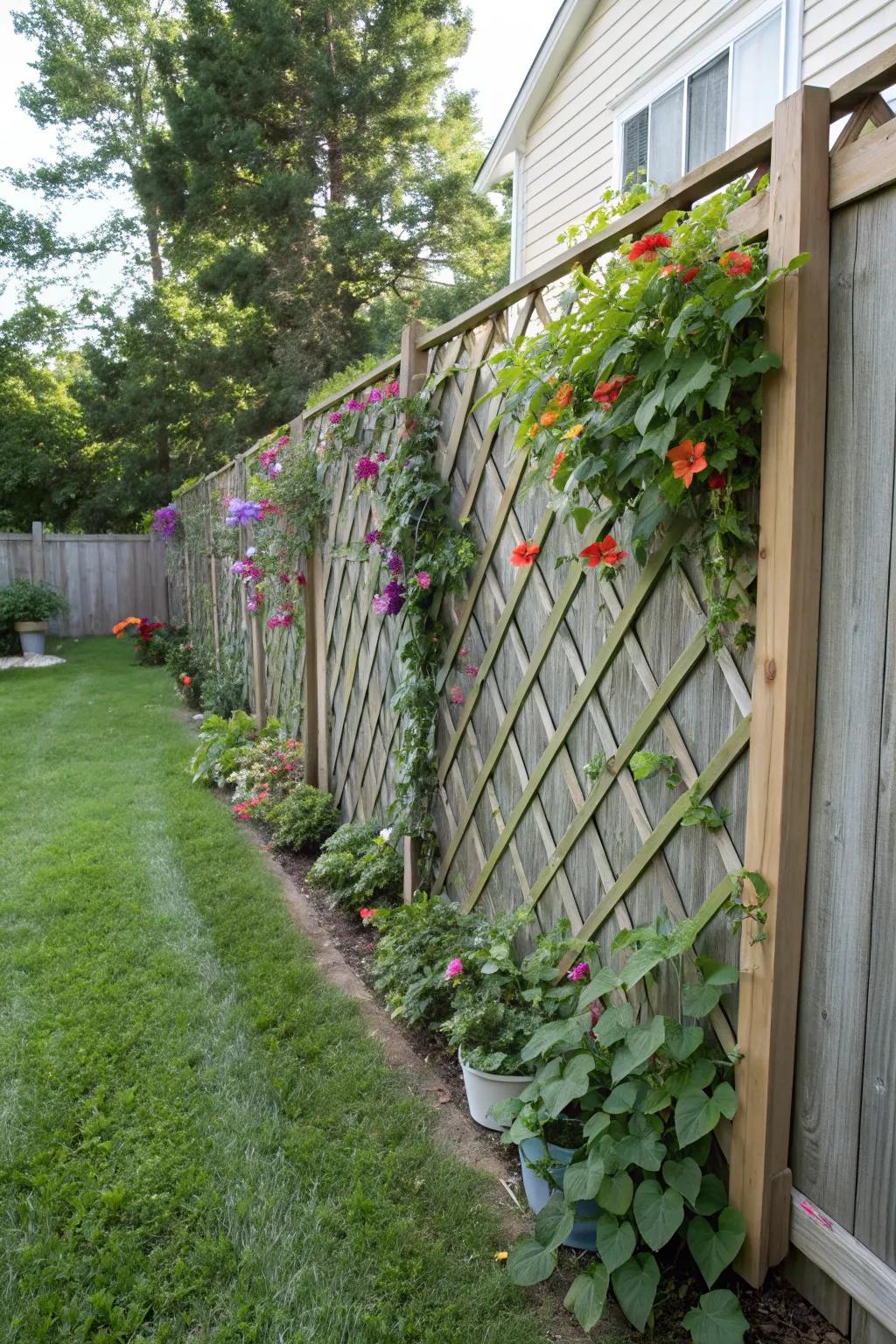 Expandable trellis offers flexibility and privacy.