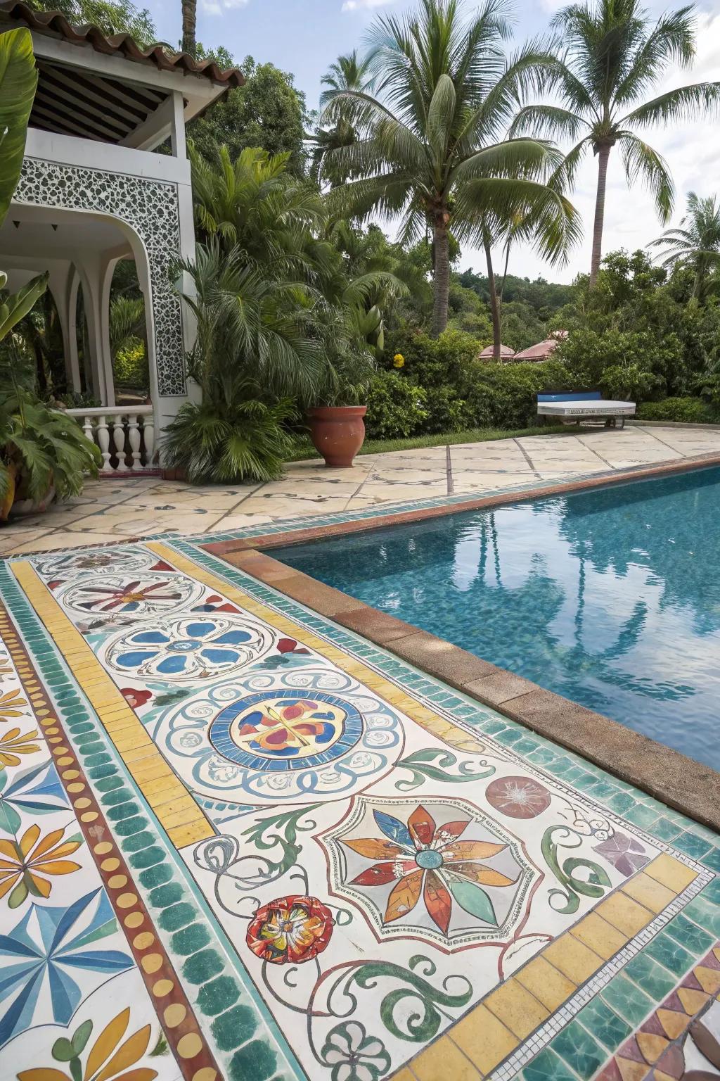 Make a statement with artistic tile designs.