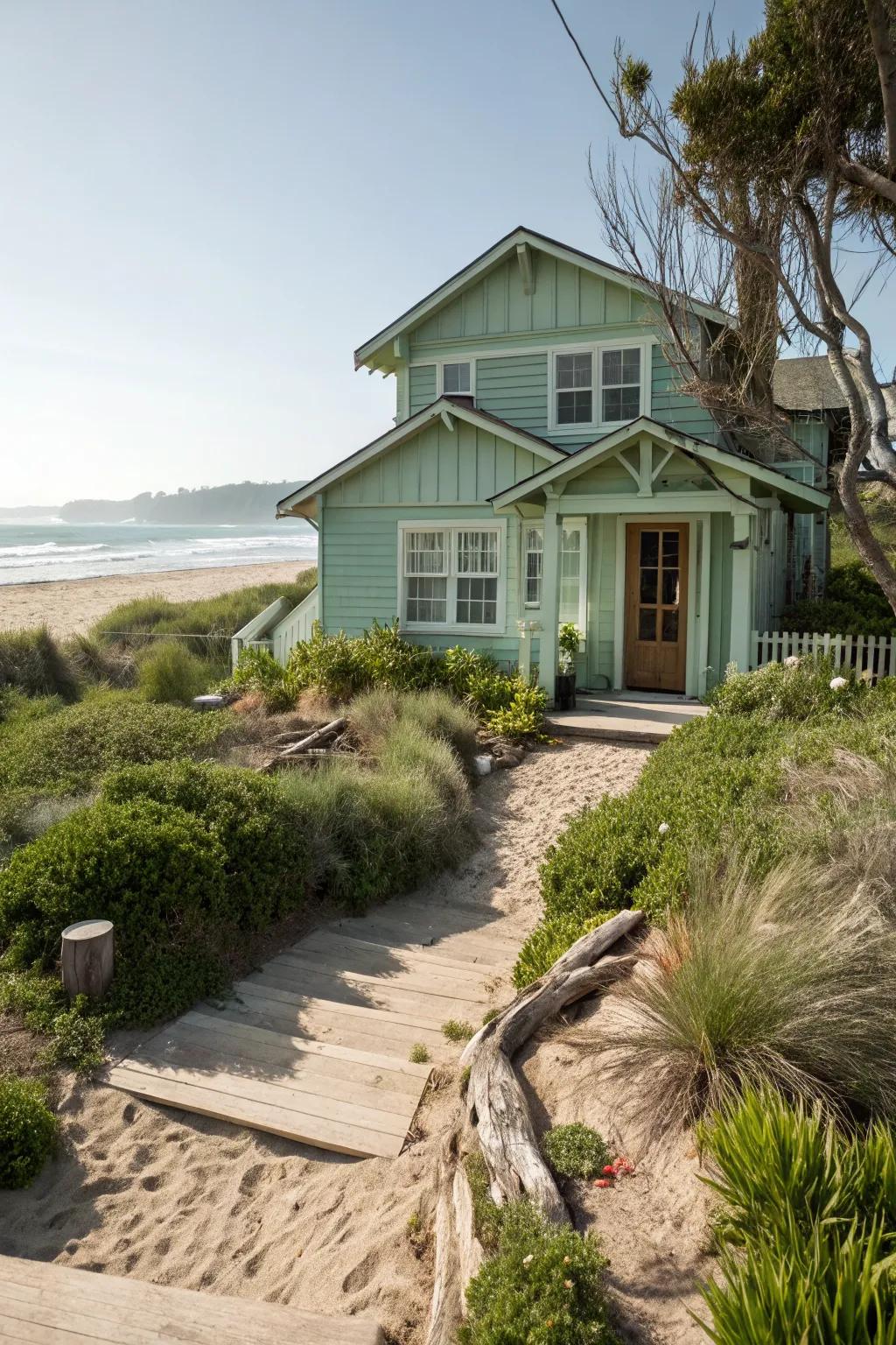Seafoam green offers a fresh, coastal vibe.