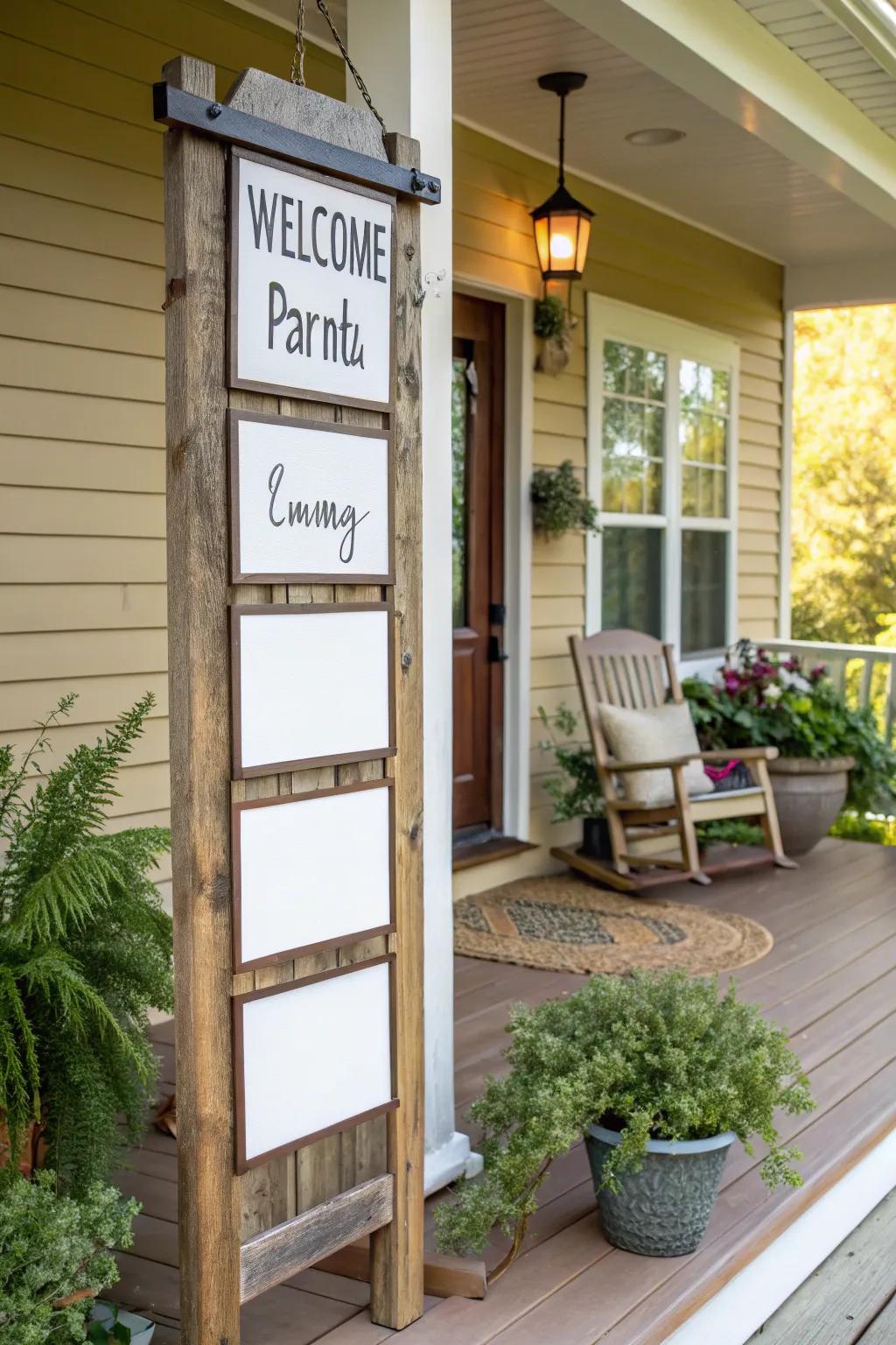 Removable panels offer versatility for seasonal updates.