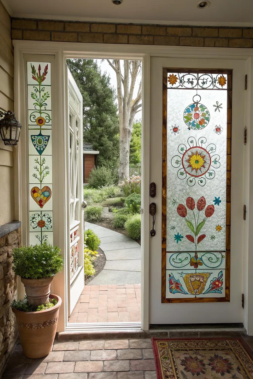 Playful patterns inject fun and personality into this entrance.