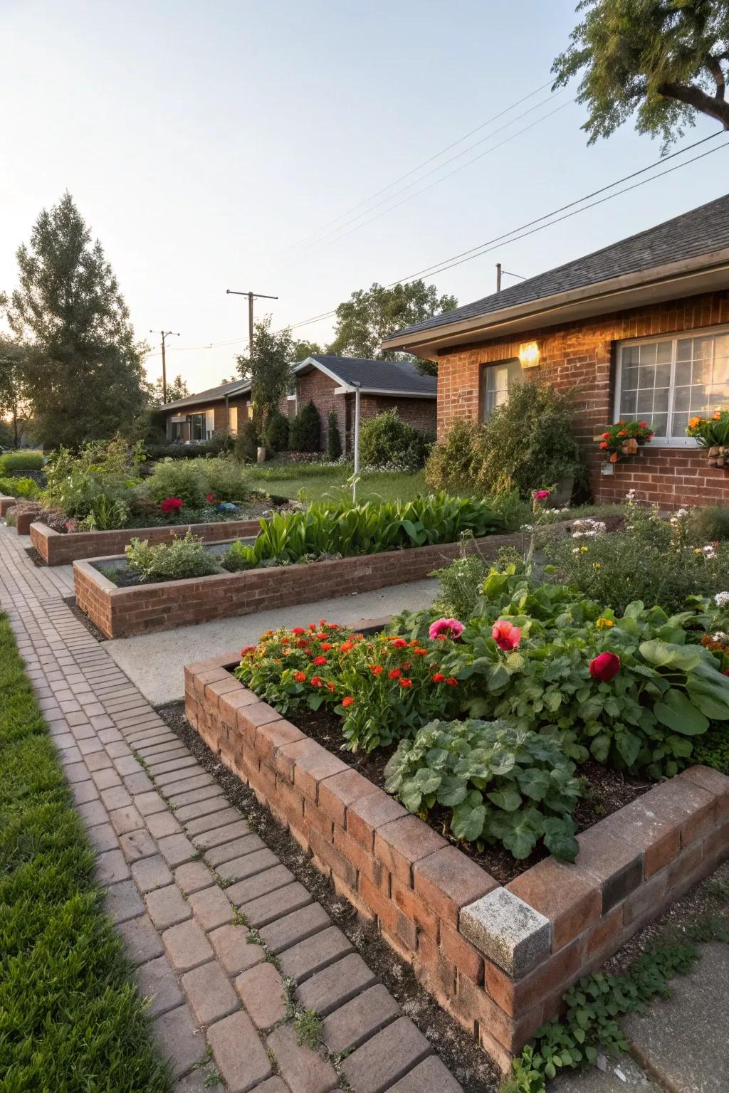 Recycled materials for creative garden edging